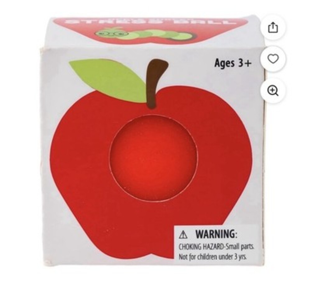 Apple Shaped Stress Ball Collectible - Red Apple Squishy Foam Squeeze Toy